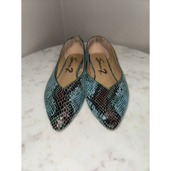 Seven 7 Nelly Pointed Toe Flats Multicolor Vegan Snake Embossed Women’s Size 6 - Picture 1 of 5